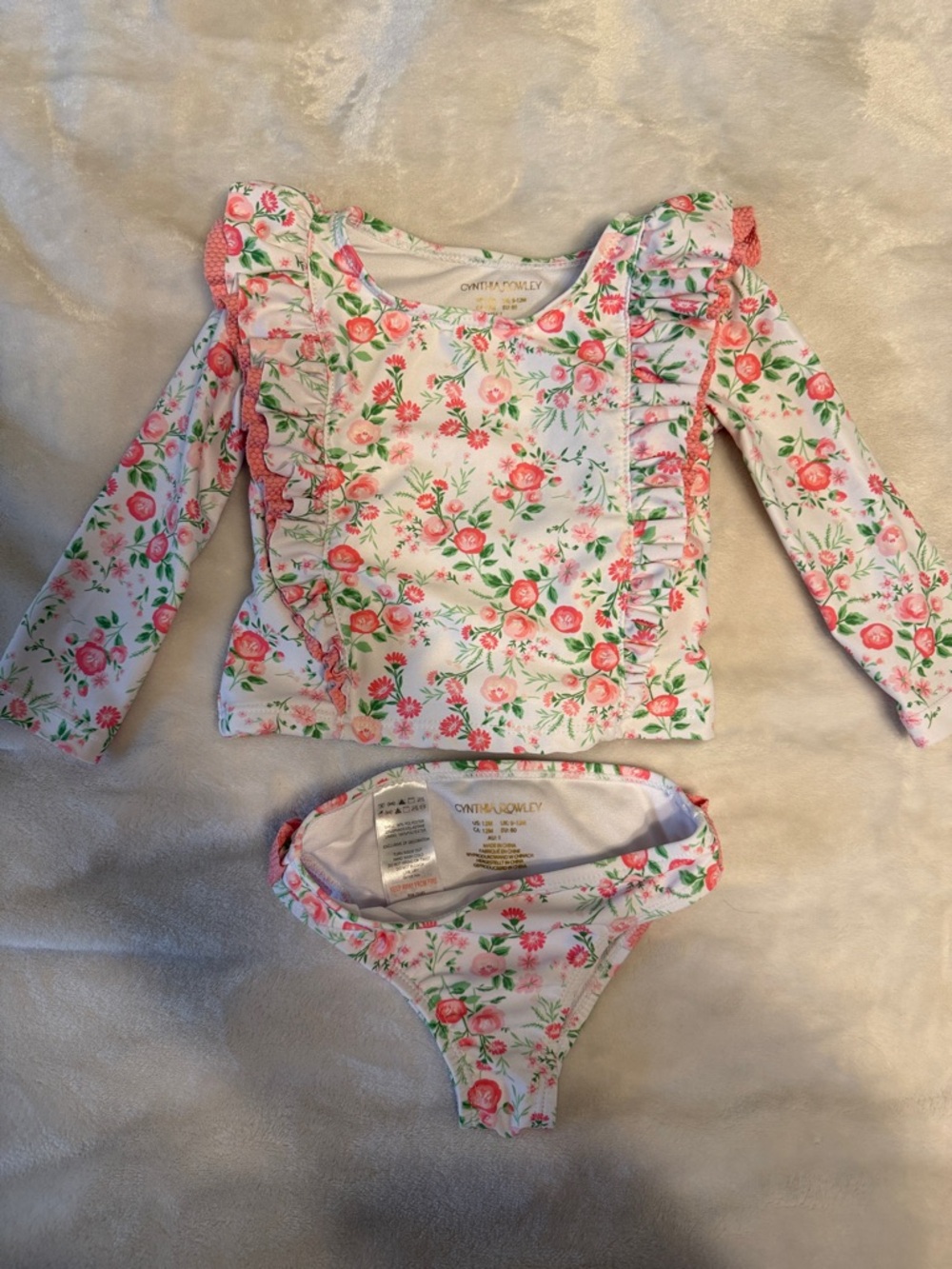 Cynthia Rowley Pink & Green Floral Top